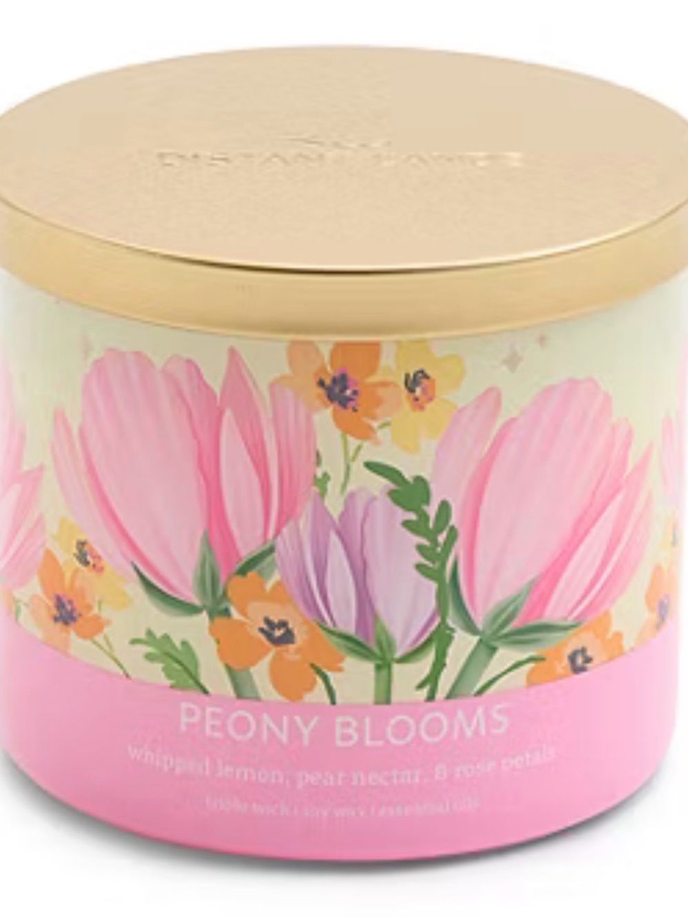 Peony Blooms 3-Wick Scented Candle - Pink Floral - Picture 2 of 4